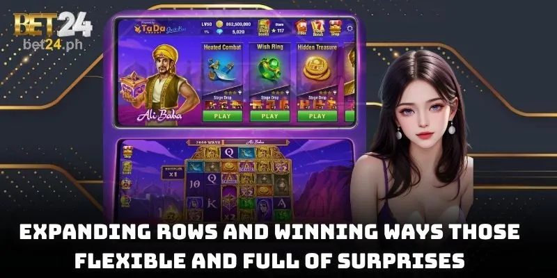 Expanding rows and winning ways those flexible and full of surprises
