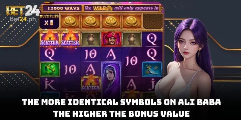 The more identical symbols on Ali Baba, the higher the bonus value