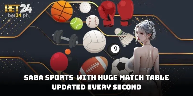 SABA Sports  with huge match table, updated every second