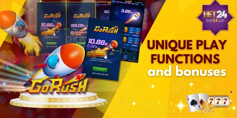 Unique play functions and bonuses